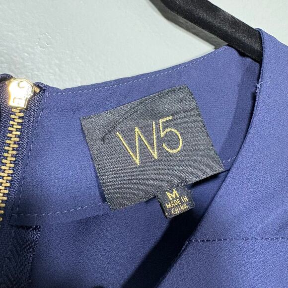 W5 Women's Blue Minimalist Raglan Sleeve Blouse - Size Medium - Corpcore Top - Picture 4 of 7